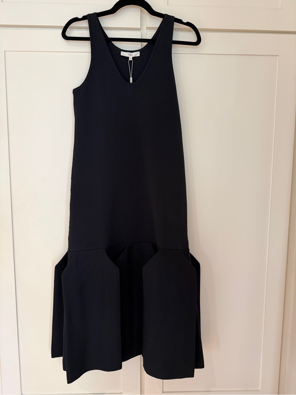 NWT Tibi Tech Poly Sculpted Dress Dark Navy XS - Picture 8 of 15